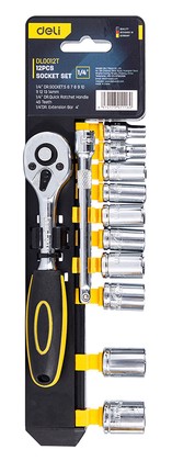 DL0012T DELI σετ καστάνια με καρυδάκια DL0012T, 45 δόντια, 1/4", 150mm, 12τμχ