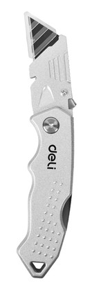 DL008Z DELI κοπίδι DL008Z με ανταλλακτικές λεπίδες, μεταλλικό, 19mm, γκρι