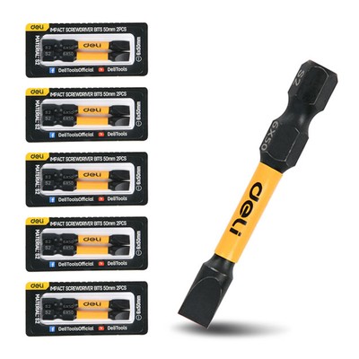 DL501005Z DELI σετ μύτες κατσαβιδιού DL501005Z για δραπανοκατσάβιδο, ίσιες, SL6x50mm, 10τμχ