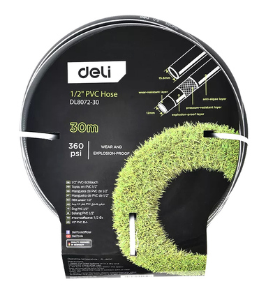 DL8072-30-1 DELI λάστιχο ποτίσματος DL8072-30, 360psi, 1/2", 30m