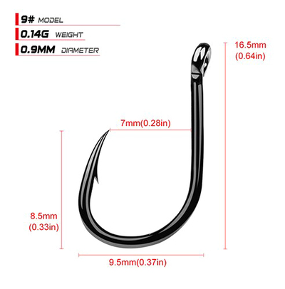 FH080-N09-100JZ-3 Αγκίστρια ψαρέματος FH080-N09-100JZ, με θήκη, No9, 100τμχ