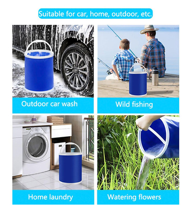 FISH-0051-2 Πτυσσόμενος κουβάς FISH-0051, υφασμάτινος, 13L, Φ24x30cm, μπλε