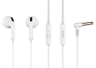 G20-WH CELEBRAT earphones με μικρόφωνο G20, 3.5mm σύνδεση, Φ14mm, 1.2m, λευκά