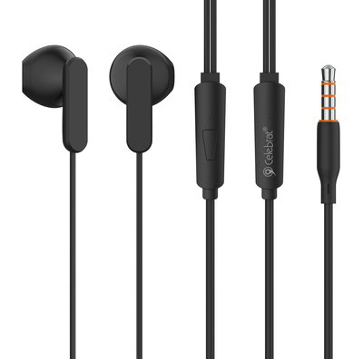 G23-BK CELEBRAT earphones με μικρόφωνο G23, 3.5mm σύνδεση, Φ14mm, 1.2m, μαύρα