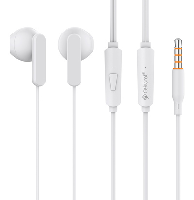 G23-WH CELEBRAT earphones με μικρόφωνο G23, 3.5mm σύνδεση, Φ14mm, 1.2m, λευκά