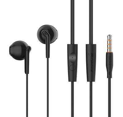 G34-BK CELEBRAT earphones με μικρόφωνο G34, 3.5mm σύνδεση, 14mm, 1.2m, μαύρα