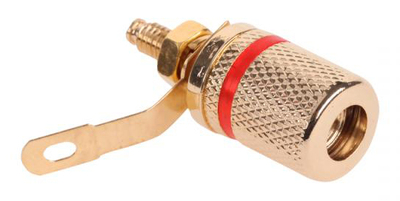 GNI0206B Βύσμα μπανάνα GNI0206B, θηλυκό, επιχρυσωμένο, κόκκινο