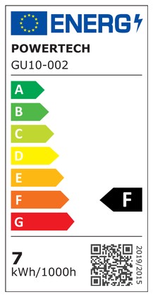 GU10-002-ENERGYLABEL POWERTECH LED λάμπα spot GU10-002, 7W, 4000K, GU10, Samsung LED