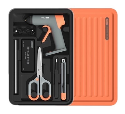 H1001-C DELI σετ εργαλείων με πιστόλι θερμοκόλλησης H1001-C, 7τμχ