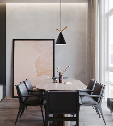 HLL-0066-1 POWERTECH φωτιστικό οροφής HLL-0066, E27, Φ15, μεταλλικό, μαύρο