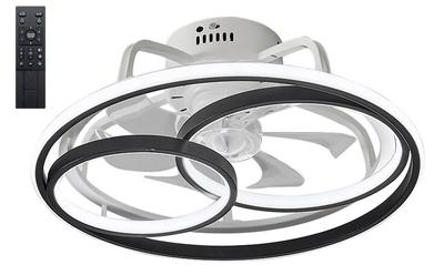 HLL-0108 POWERTECH ανεμιστήρας οροφής HLL-0108 με LED φως, 50W, Φ50x21cm, μαύρος