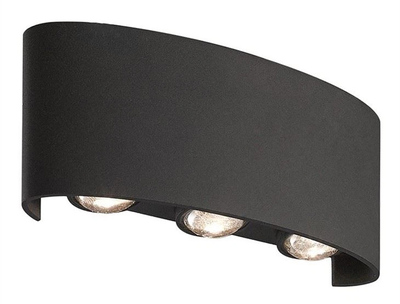 POWERTECH LED φωτιστικό τοίχου HLL-0161, 6W, 4000K, 510lm, IP65, μαύρο