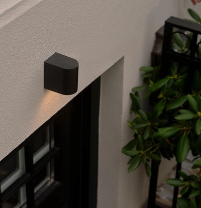 POWERTECH φωτιστικό τοίχου HLL-0187 για GU10 λάμπα, μεταλλικό, IP65, μαύρο