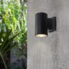POWERTECH φωτιστικό τοίχου HLL-0189 για GU10 λάμπα, μεταλλικό, IP65, μαύρο