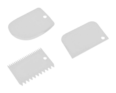 HUH-0029 Σετ σπάτουλα ζαχαροπλαστικής HUH-0029, πλαστική, λευκή, 3τμχ