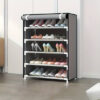 HOME USE υφασμάτινη παπουτσοθήκη HUH-0180 με 5 ράφια, 60x30x90cm, γκρι