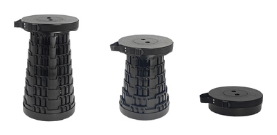 POWERTECH πτυσσόμενο καρεκλάκι HUH-0230, αντοχή έως 250kg, 25.5x45cm, μαύρο