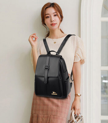 LBAG-0009-5 BALIDAISHU γυναικεία τσάντα πλάτης LBAG-0009, μαύρη