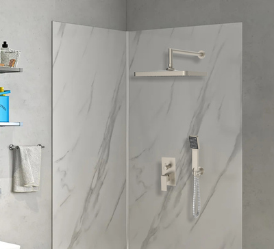 M63542-221-1 BRUNO σετ κεφαλή ντους με τηλέφωνο M63542-221, αναμεικτική, εντοιχισμού, ασημί