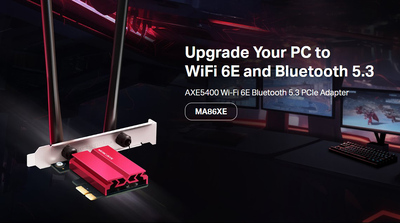 MERCUSYS κάρτα δικτύου MA86XE, AXE5400, Wi-Fi 6E, Bluetooth, PCIe, V.2.0