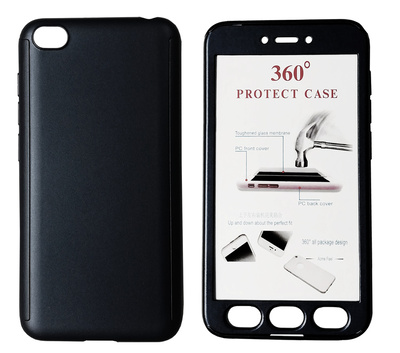 MOB-1394 POWERTECH Θήκη Body 360° με Tempered Glass για Xiaomi Redmi Go, μαύρη