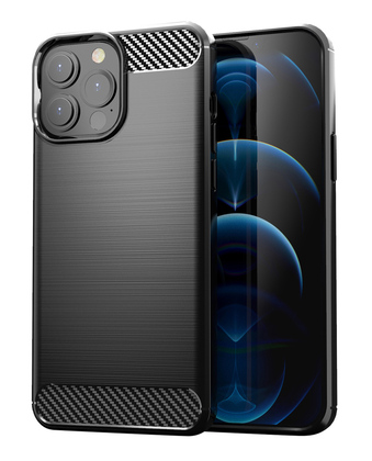 MOB-1657 POWERTECH Θήκη Carbon MOB-1657 για iPhone 13 Pro, μαύρη