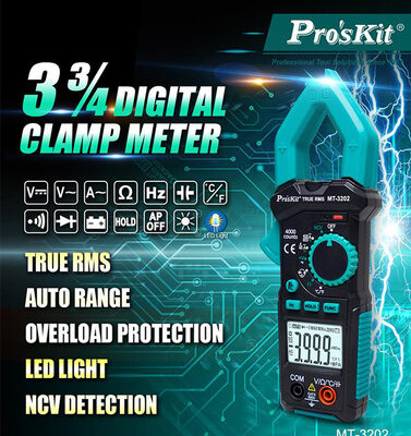 PROSKIT ψηφιακή αμπεροτσιμπίδα MT-3202, 600A AC, NCV, True RMS