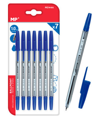 MP στυλό διαρκείας PE144A, 1mm, μπλε, 7τμχ