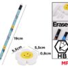 MP σετ ξύλινα μολύβια & γόμα Flowers PE356-02, εξάγωνα, HB, 5τμχ