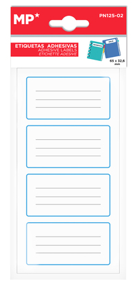 MP αυτοκόλλητες ετικέτες τετραδίων PN125-02, 65x32.6mm, 16τμχ
