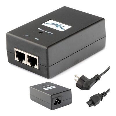 POE-48 UBIQUITI PoE adapter POE-48 με power cable, 48VDC, 0.5A, 24W