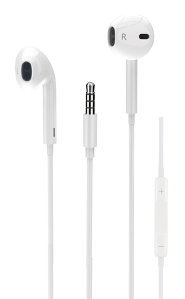 POWERTECH earphones με μικρόφωνο Classic, 3.5mm σύνδεση, 1.2m, λευκά