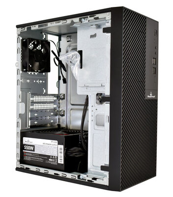 POWERTECH PC Case PT-1101 με 550W PSU, Micro-ATX, 265x168x353mm, μαύρο