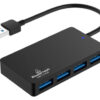 POWERTECH USB hub PT-1145, 4x θυρών, 5Gbps, USB σύνδεση, μαύρο