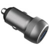 POWERTECH φορτιστής αυτοκινήτου PT-1148, USB & USB-C, 89W PD & QC, γκρι