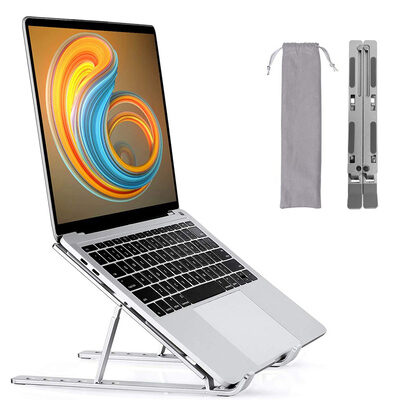 POWERTECH μεταλλική βάση laptop PT-1160, έως 18", foldable, ασημί