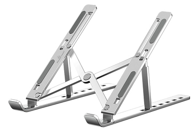 POWERTECH μεταλλική βάση laptop PT-1160, έως 18", foldable, ασημί
