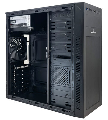 POWERTECH PC Case PT-1168 με 550W PSU, ATX, 418x200x416mm, μαύρο