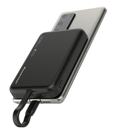 PT-1376-1 POWERTECH power bank PT-1376 με καλώδιο, 10000mah, magnetic wireless, 20W, μαύρο