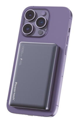 PT-1377-1 POWERTECH power bank PT-1377, 10000mah, magnetic wireless, 20W, γκρι