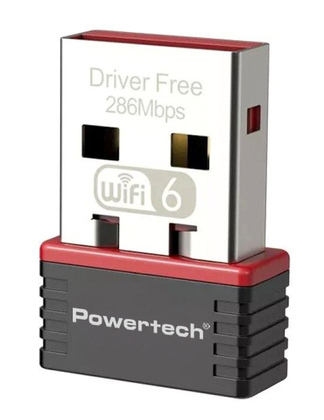PT-1383 POWERTECH ασύρματος USB αντάπτορας δικτύου PT-1383, 300Mbps WiFi 6