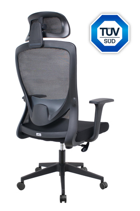 PT-1390-6 POWERTECH καρέκλα γραφείου PT-1390 με μπράτσα και ανάκλιση, ρυθμιζόμενο ύψος, μαύρη