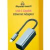 POWERTECH αντάπτορας δικτύου PT-1455, USB-C, 1000Mbps Ethernet, γκρι