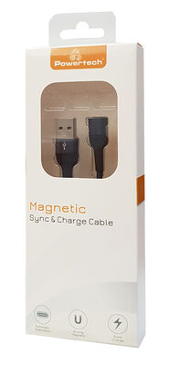 POWERTECH καλώδιο USB PT-757, μαγνητικό, 480Mbps, 1m, μαύρο