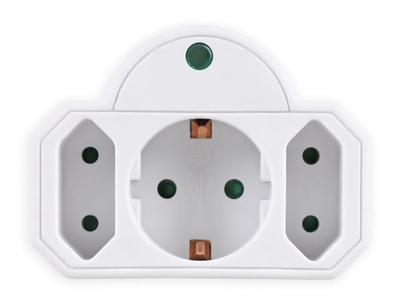 POWERTECH αντάπτορας ρεύματος PT-816, 1x schuko, 2x euro, 16A, λευκός