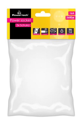 POWERTECH πολύπριζο PT-875, 5x schuko, 16A, 1.5m, μαύρο