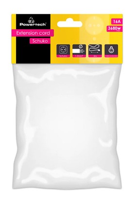 POWERTECH μπαλαντέζα ρεύματος PT-889, 1x schuko, 16A, 5m, λευκή