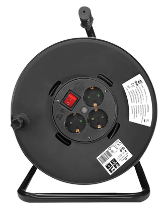 PT-917 POWERTECH μπαλαντέζα με βάση PT-917, 3x schuko, 16A, 50m, μαύρη