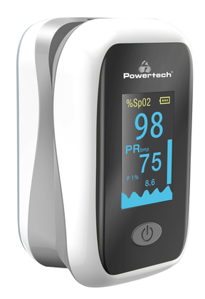 PT-922 POWERTECH παλμικό οξύμετρο δακτύλου PT-922, OLED οθόνη, λευκό