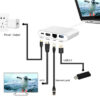 POWERTECH docking station PTH-085, 4 θυρών, USB-C, 100W PD, 4K, γκρι